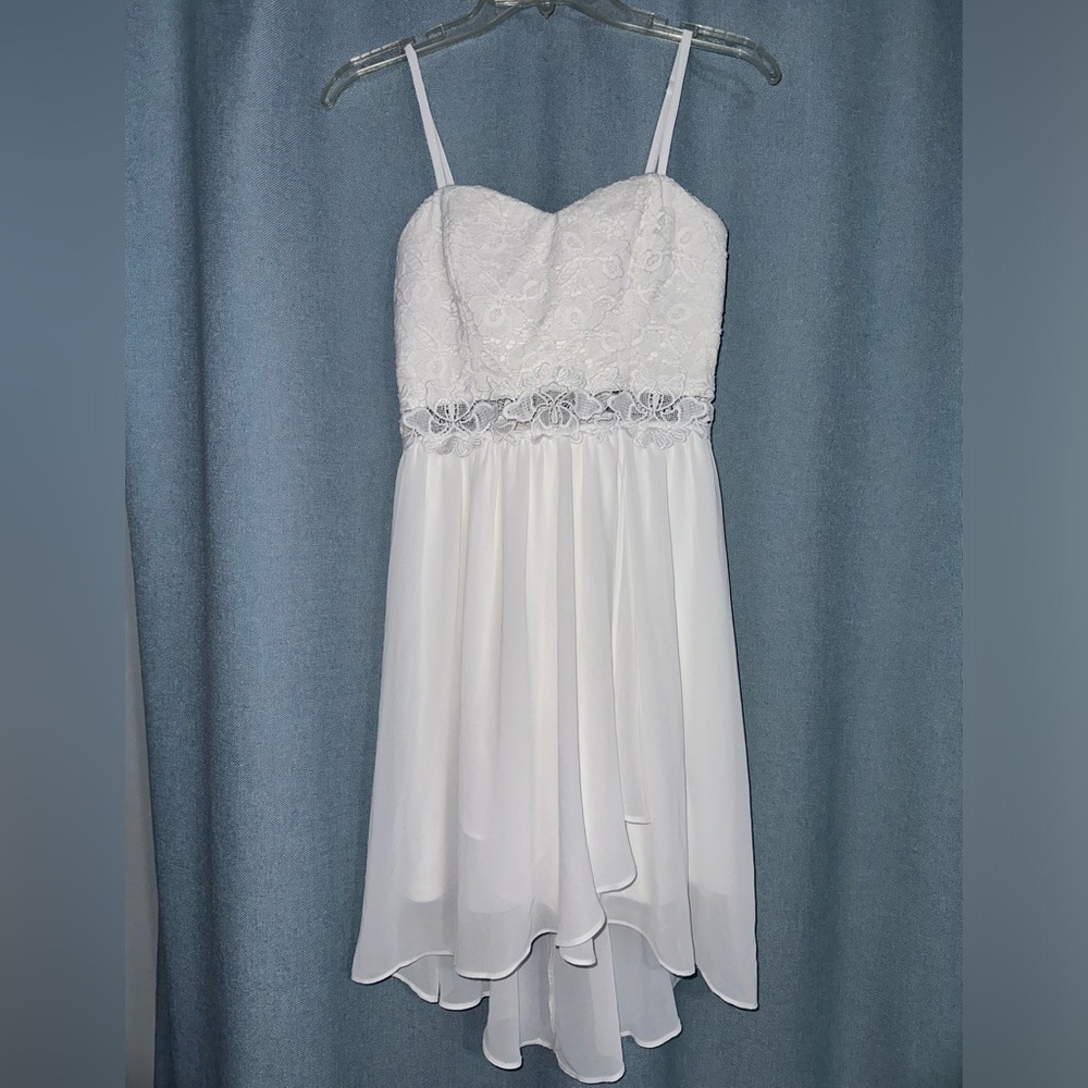 IN San Francisco White lace High low dress sz 5